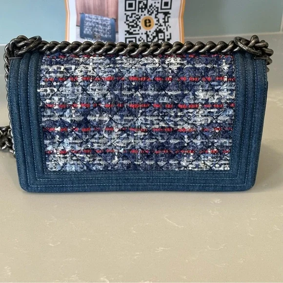 Chanel Boy Bag Blue Denim Tweed Limited Edition - Picture 4 of 16
